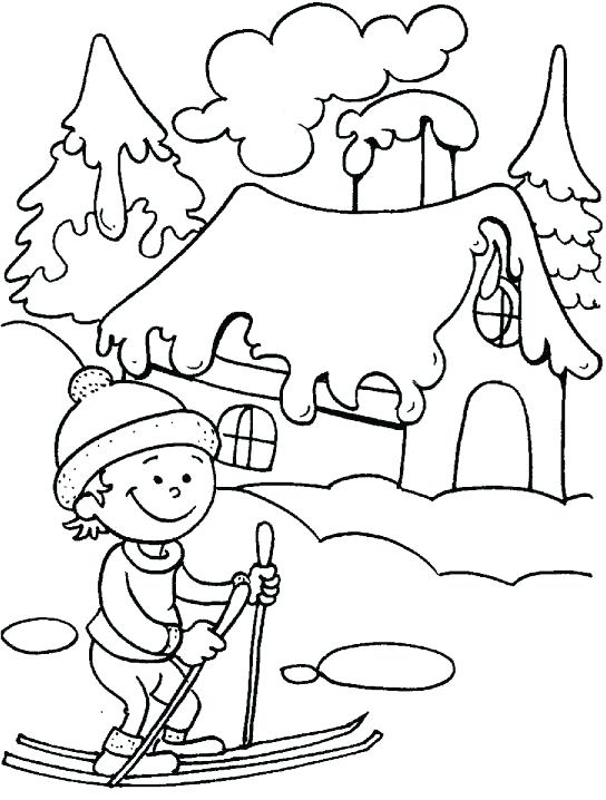 544x718 Skiing Coloring Pages Ski Ride In Winter Coloring Page Ski Boat