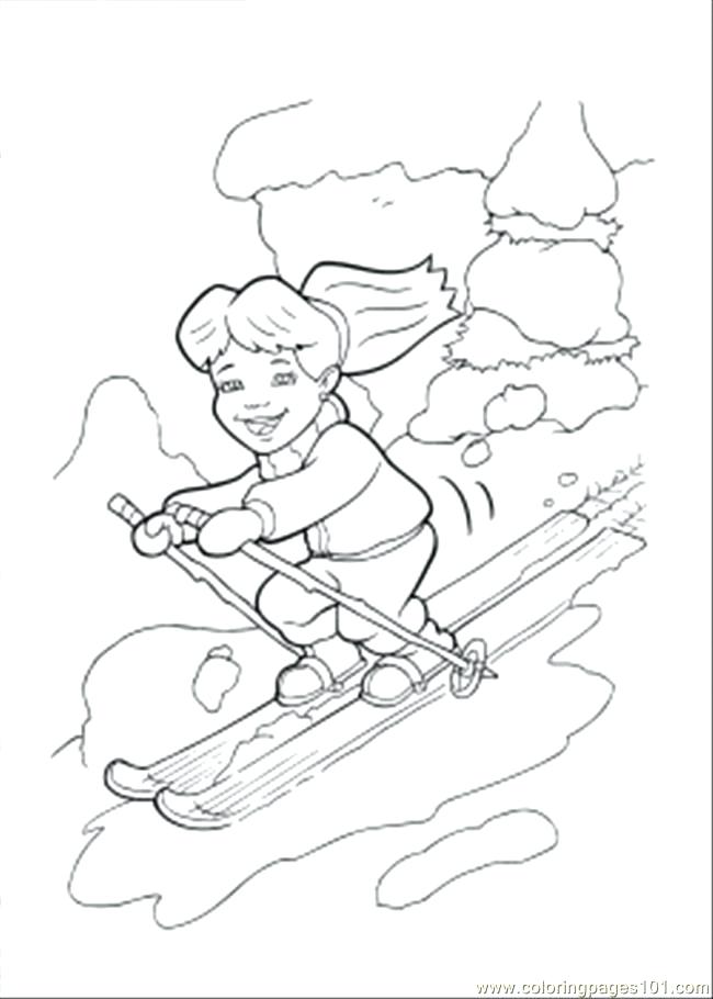 650x910 Skiing Coloring Pages Tom And Skiing Coloring Pages Printable