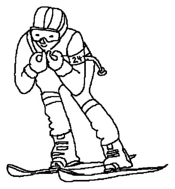 600x648 Skiing Coloring Pages. Skiing Fun Coloring Page. Alpine Skiing