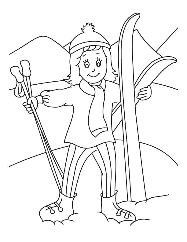 612x792 Skiing Coloring Pages
