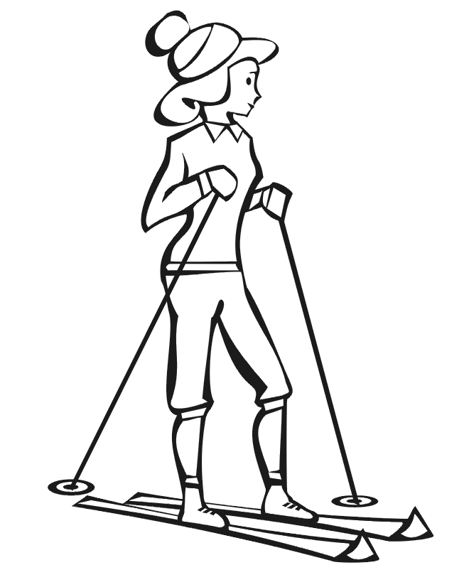 Skiing Coloring Pages