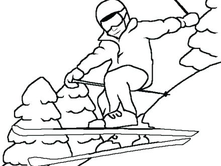 440x330 Skiing Coloring Pages Freestyle Skiing Coloring Page Water Skiing