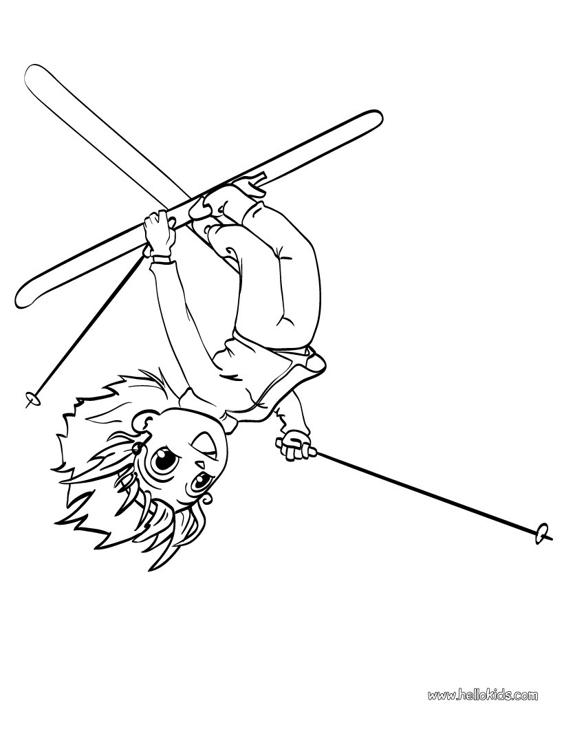 820x1060 Skiing Girl Coloring Pages