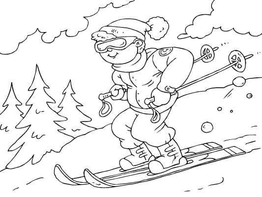 533x400 Whoosh! Skiing Is Lots Of Fun. You Can Color Online Or Print This