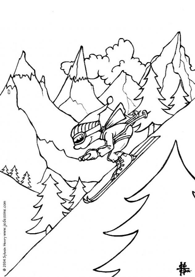 632x900 Boy Skiing Coloring Page. Tmore Sports Coloring Pages On Hellokids