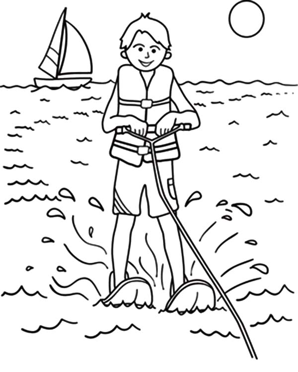 600x750 Extreme Sport Water Skiing Coloring Pages Batch Coloring