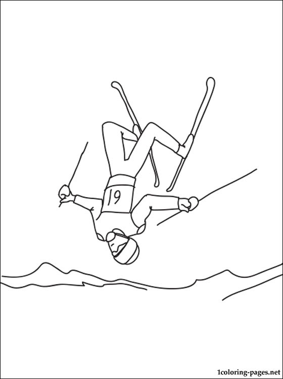 560x750 Freestyle Skiing Coloring Page Coloring Pages