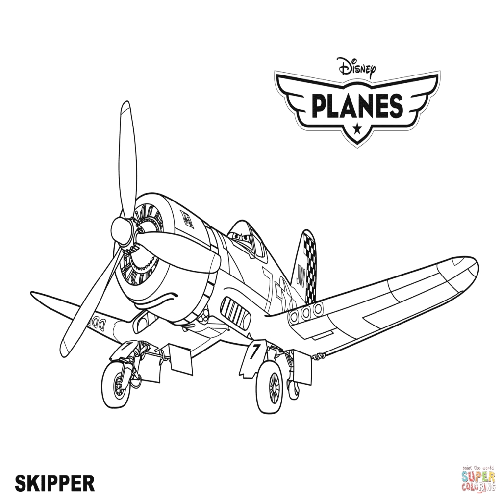 1024x1024 Disney Planes Skipper Coloring Page Free Printable Pages Inside