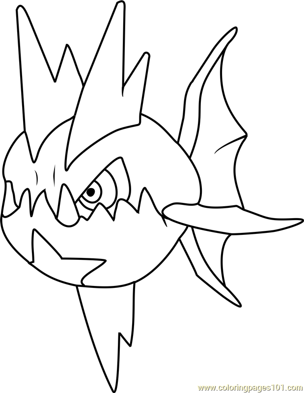 619x800 Carvanha Pokemon Coloring Page