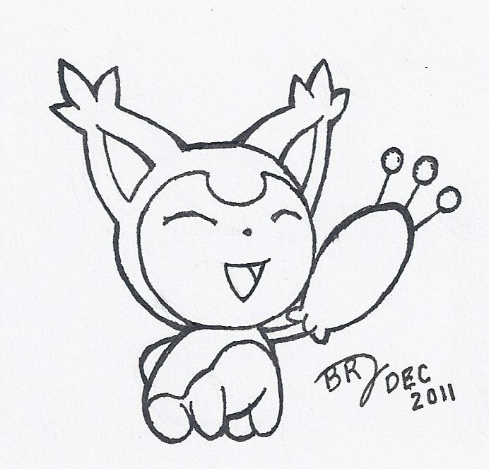 692x663 Skitty By Leatherruffian Lineart Pokemon (Detailed)