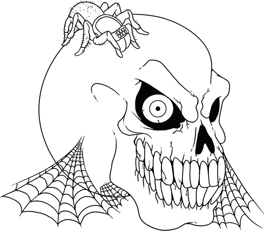 863x757 Skull And Bones Coloring Pages Coloring Pages Scary Skulls