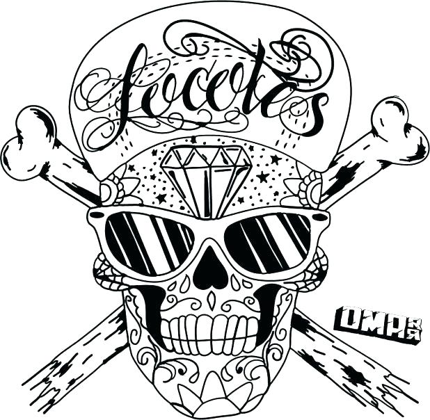 618x604 Sugar Skulls Coloring Pages Skull And Crossbones Coloring Pages