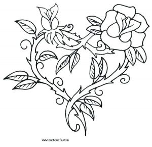 300x291 Rose Coloring Pages Skulls And Roses Coloring Pages Freedmme