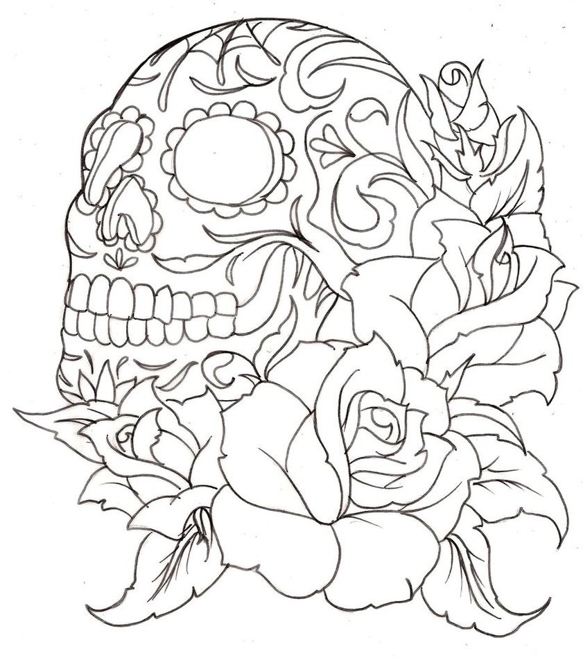 841x949 Skull And Roses Coloring Pages Collection Coloring For Kids 2018