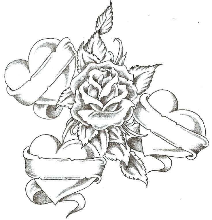 736x764 Skulls And Roses Coloring Pages Hearts And Roses Coloring Pages