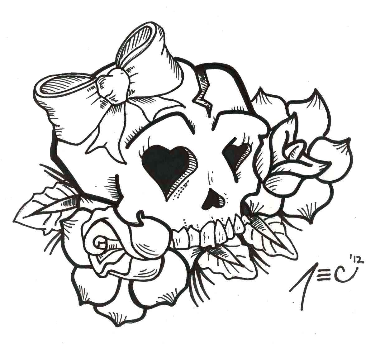 1236x1104 Coloring Pages ~ Rose Coloring Pages Adult Skull And Roses Free