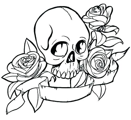 500x457 Skulls And Roses Coloring Pages Hearts And Roses Coloring Pages