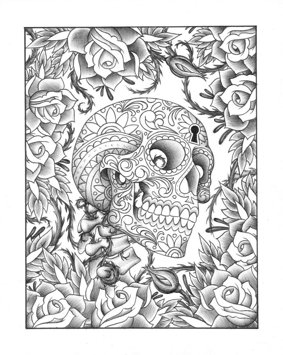 900x1130 10 Sugar Skull Day Of The Dead Coloringpages Original Art Coloring