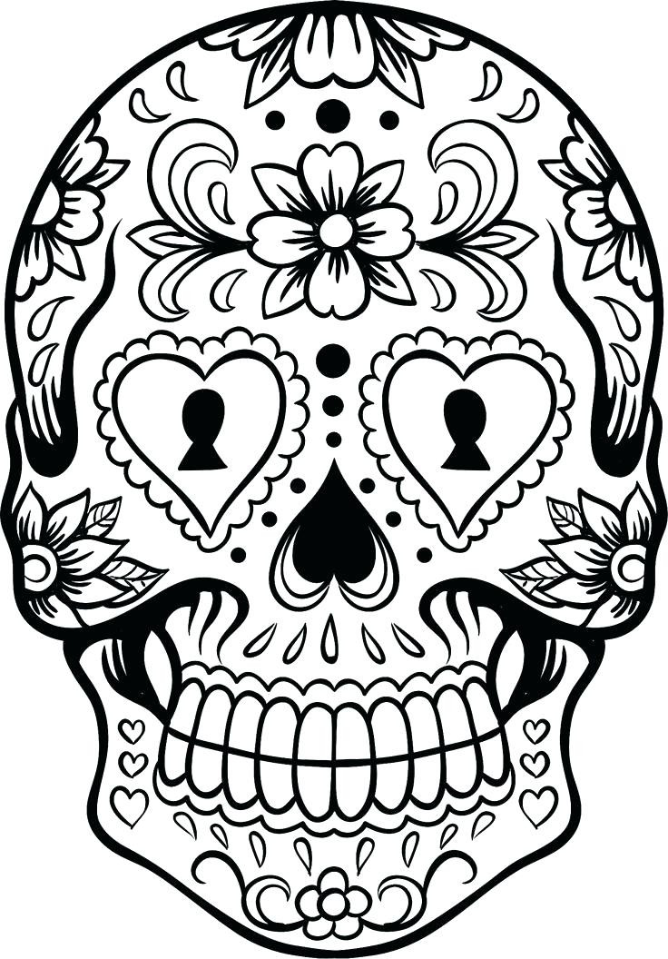 736x1056 Girl Sugar Skull Coloring Pages For Kids 24977