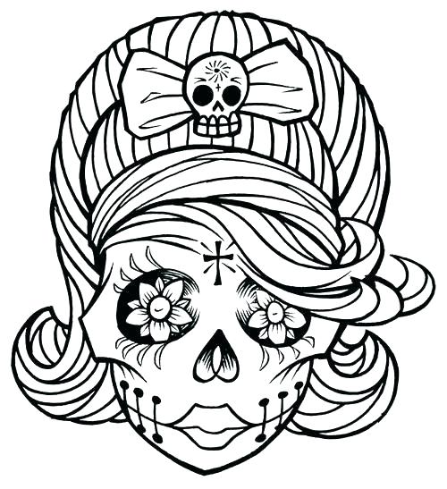 500x547 Skull Coloring Pages Printable Sugar Skull Coloring Page Basic Day
