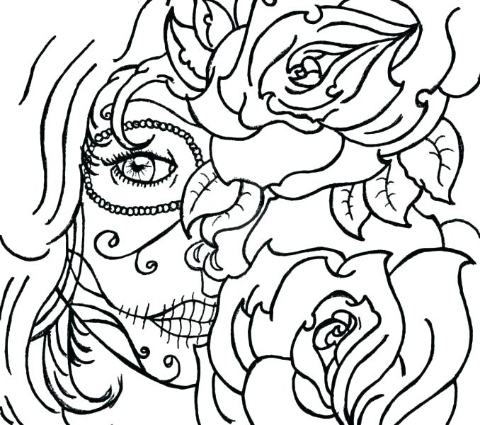 678x600 Sugar Skull Coloring Pages Sugar Skull Color Pages Skull Printable