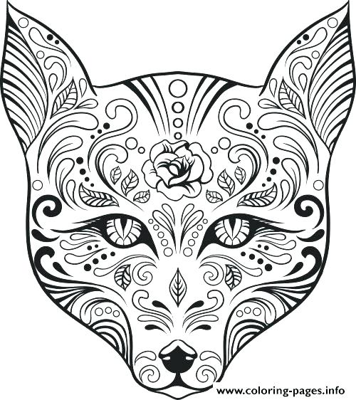500x562 Skull Coloring Pages For Adults