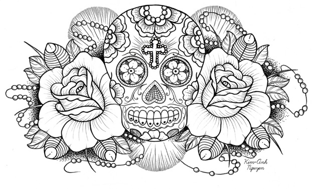 622x378 Sugar Skull Coloring Pages