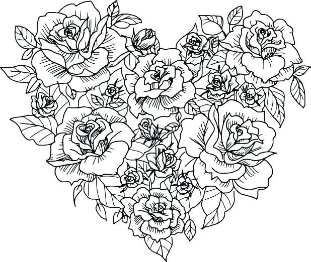 618x522 Skull And Roses Coloring Pages Skull And Roses Coloring Pages
