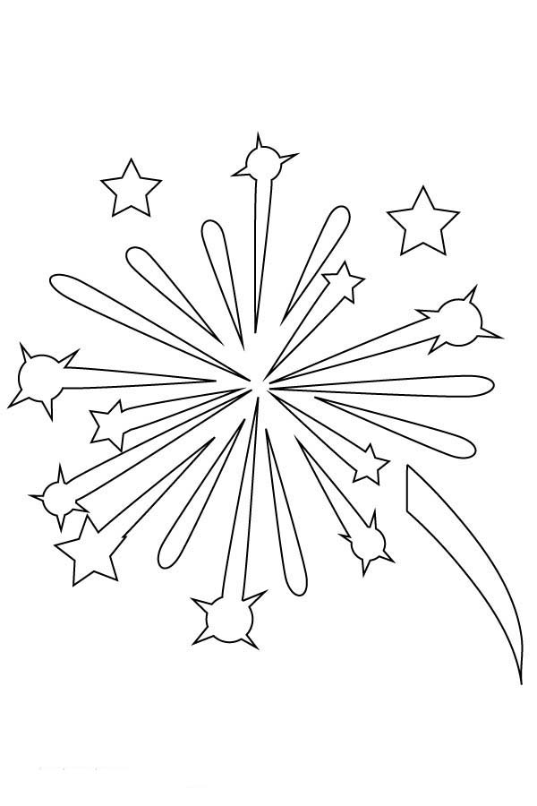 600x900 Fireworks In The Sky Coloring Page