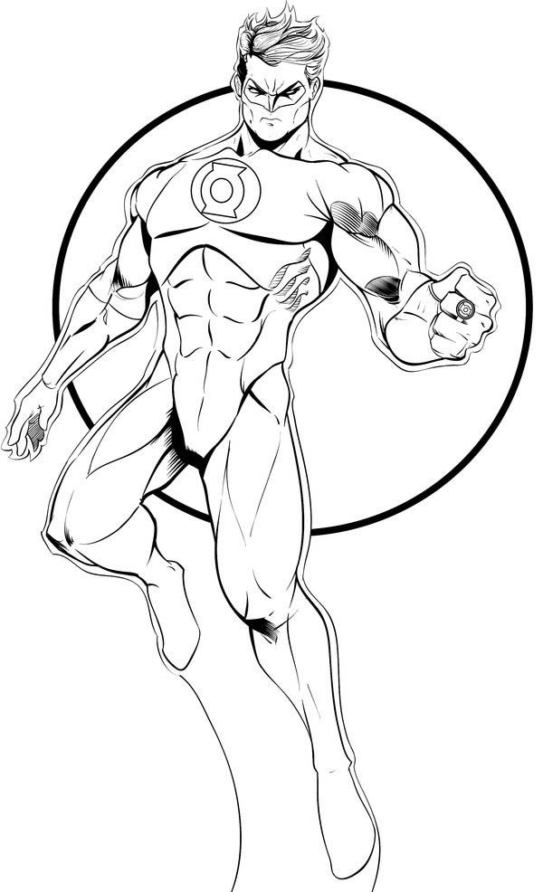 600x986 Green Lantern, Green Lantern Flying In The Sky Coloring Page