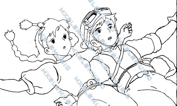570x342 Items Similar To Castle In The Sky Coloring Page On Etsy