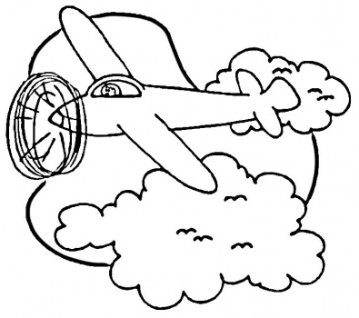 395x350 Airplane In Sky Coloring Page Clipart Panda