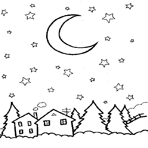 600x600 Starry Sky Coloring Page Printable Coloring Pages