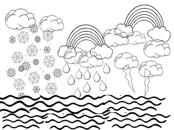600x450 Days Of Creation Sky Water Coloring Pages Sun Within Designs 19