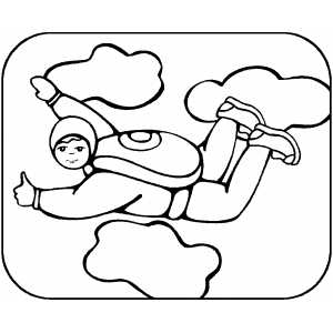 300x300 Sky Diving Thumbs Up Coloring Sheet
