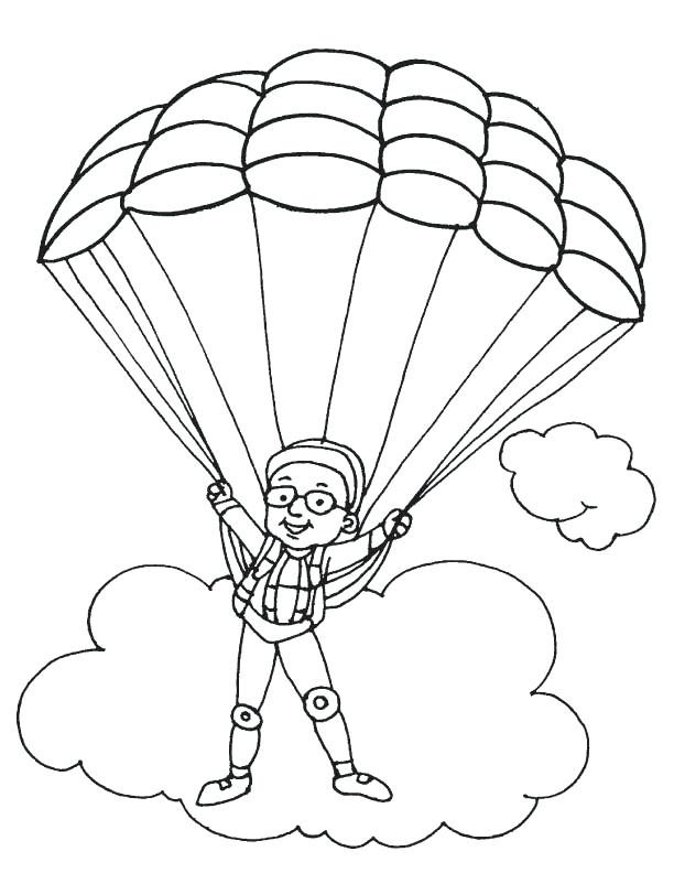612x792 Parachute Coloring Pages