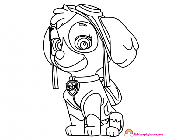 595x460 Paw Patrol Skye Coloring Page