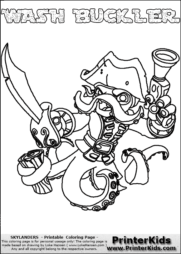 580x812 Skylanders Swap Force Wash Buckler Coloring Pages 8786028
