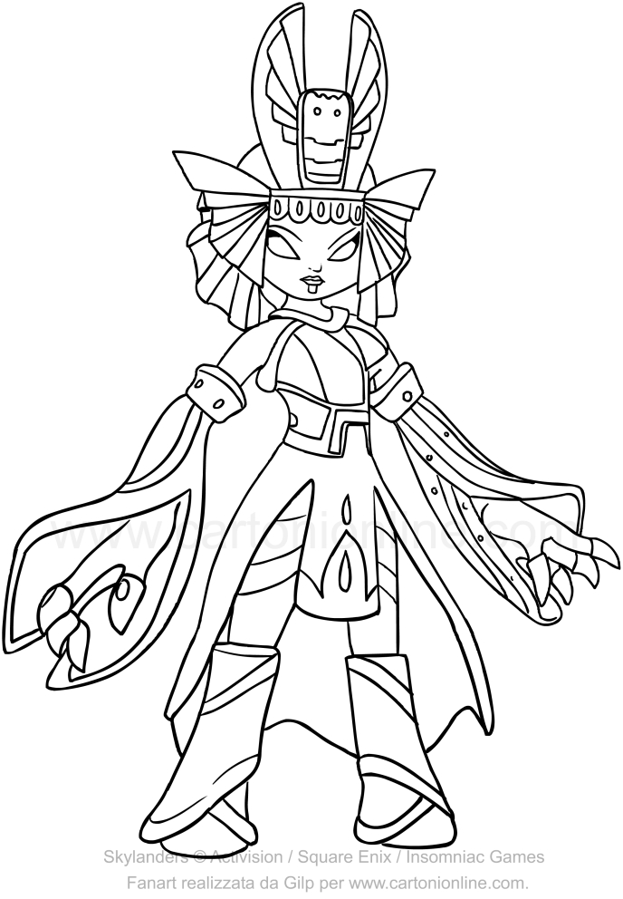 688x992 Skylanders Trap Team Golden Queen Coloring Pages