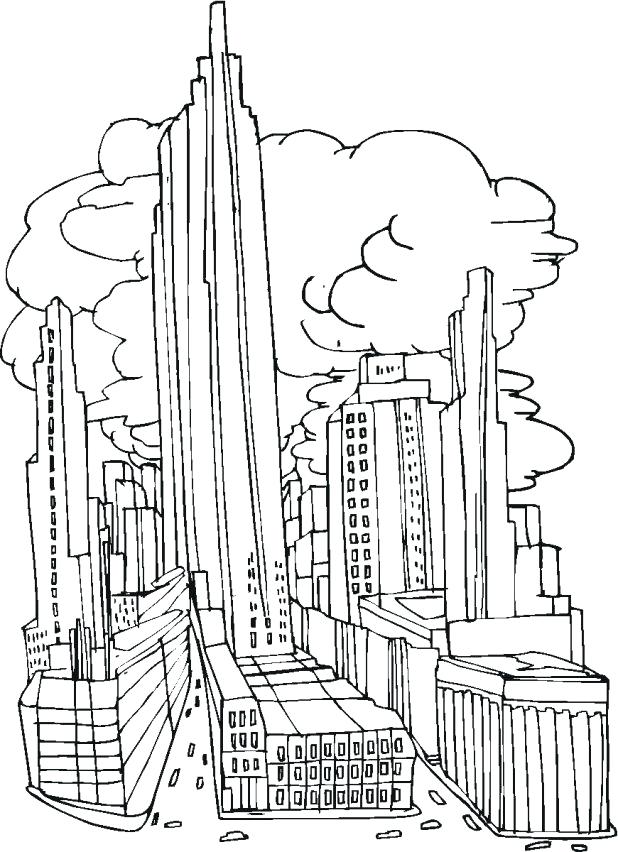 618x852 Chicago Skyline Coloring Page Bulls Basketball Coloring Pages
