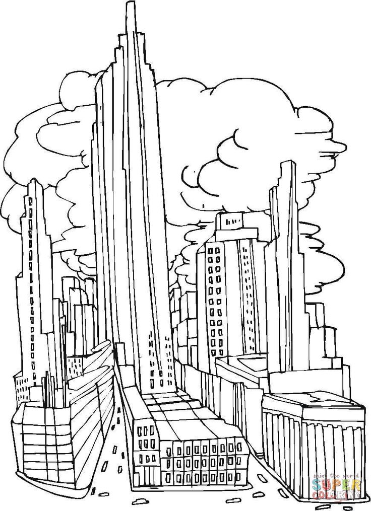 736x1015 Gallery Coloring Pictures Of Skyscrapers,