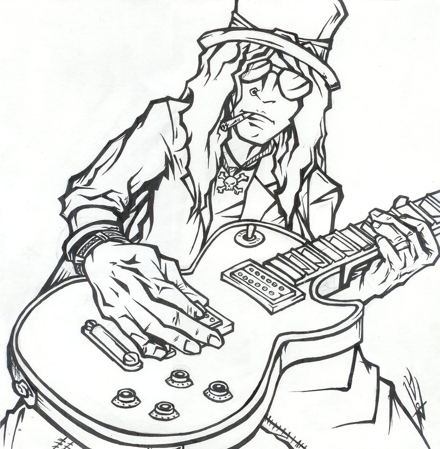 900x919 Guns And Roses Coloring Pages