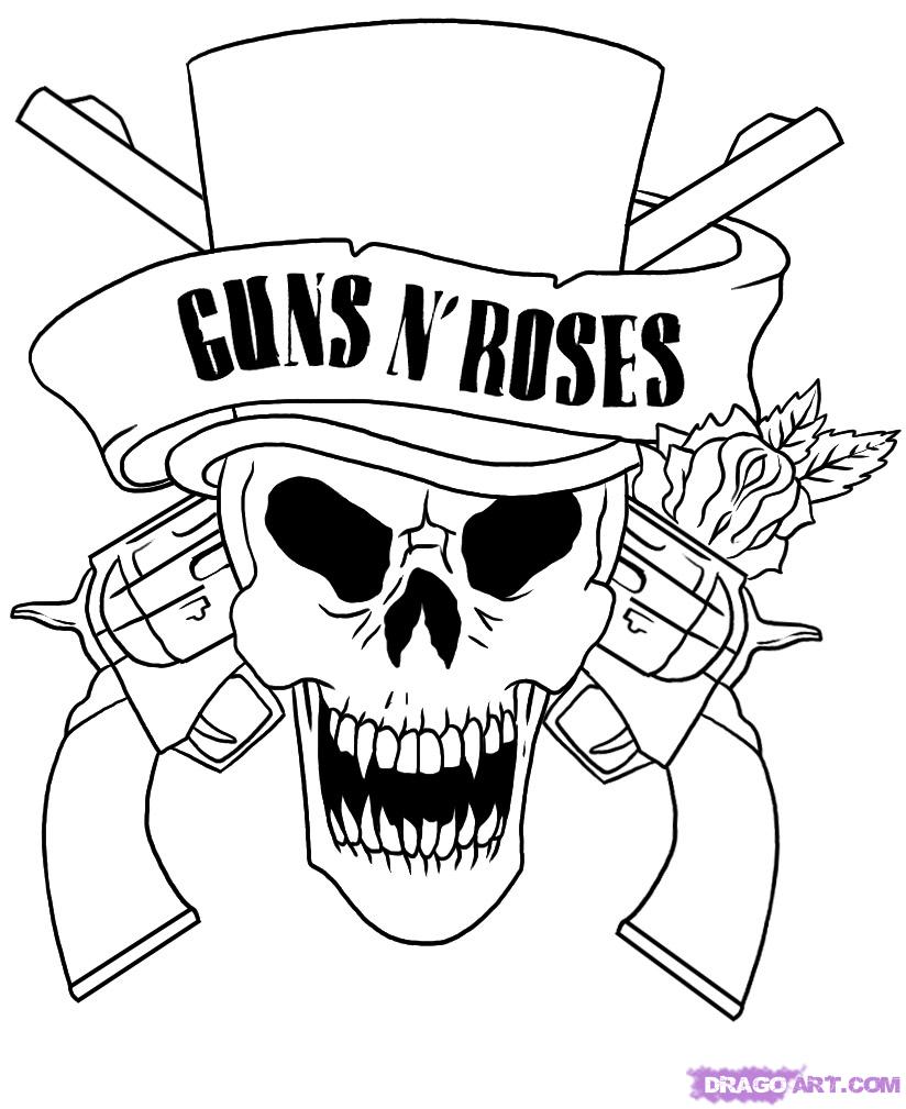 824x1009 Skull Adult Fantasy Vampire Guns N' Roses Coloring Pages Fantasy
