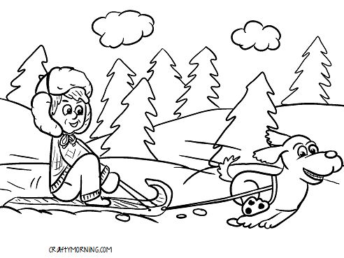 Sled Coloring Pages Printable