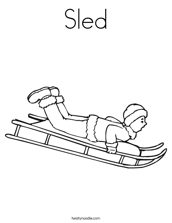 685x886 Sled Coloring Page