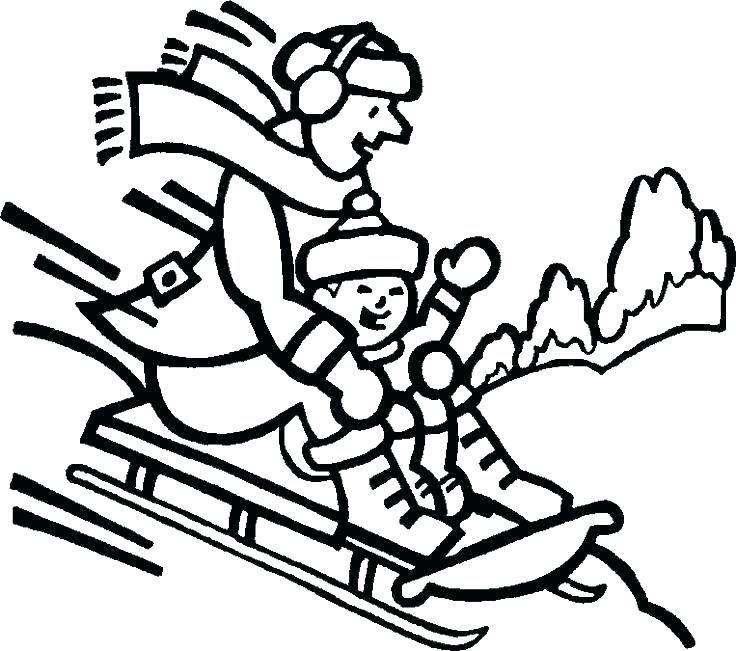 736x651 Sledding Coloring Pages Sledding Coloring Pages Inspirational Sled