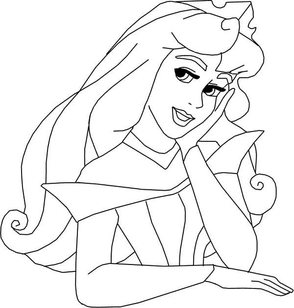 600x630 Princess Aurora Talking To Rabbit In Sleeping Beauty Coloring Page