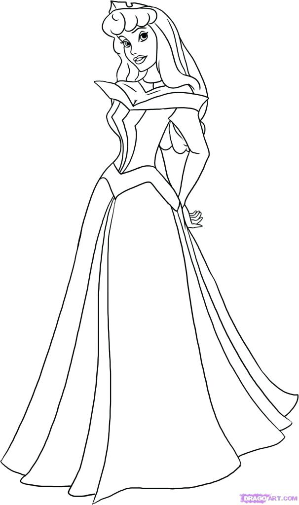 606x1024 Princess Aurora Is So Beautiful In Sleeping Beauty Coloring Page