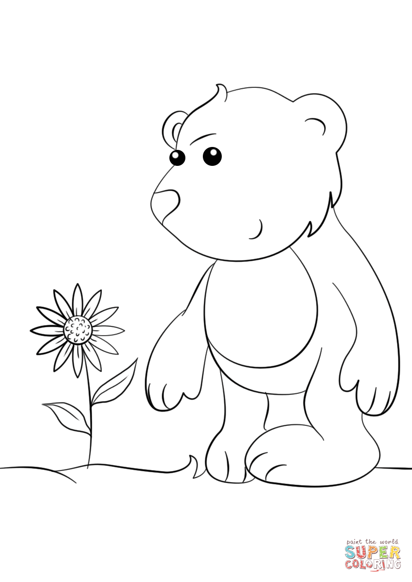 849x1200 Hibernating Bear Coloring Page