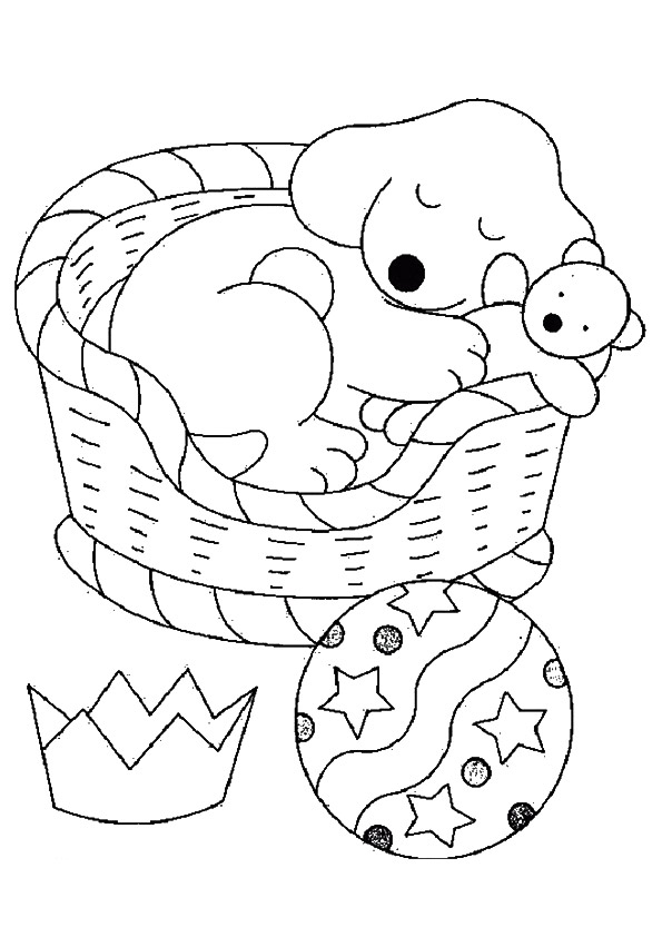 595x842 Pup Taking A Nap With Sleeping Coloring Page